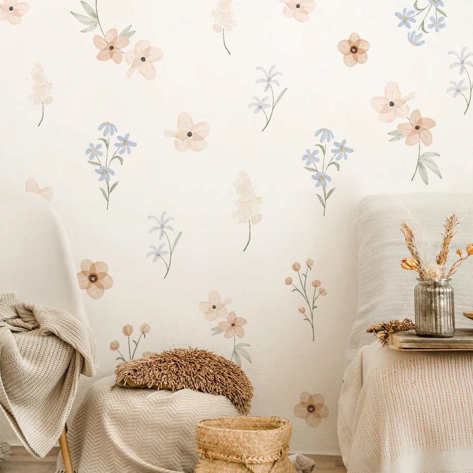 Baby Girl Nursery Quotes - Pegatinas de pared de flores de