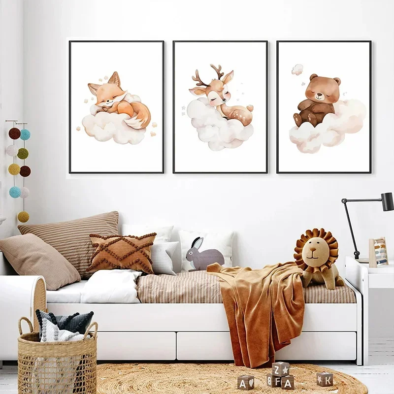 Pintura en lienzo de animales  - Baby Nursery Frames reseña y precio