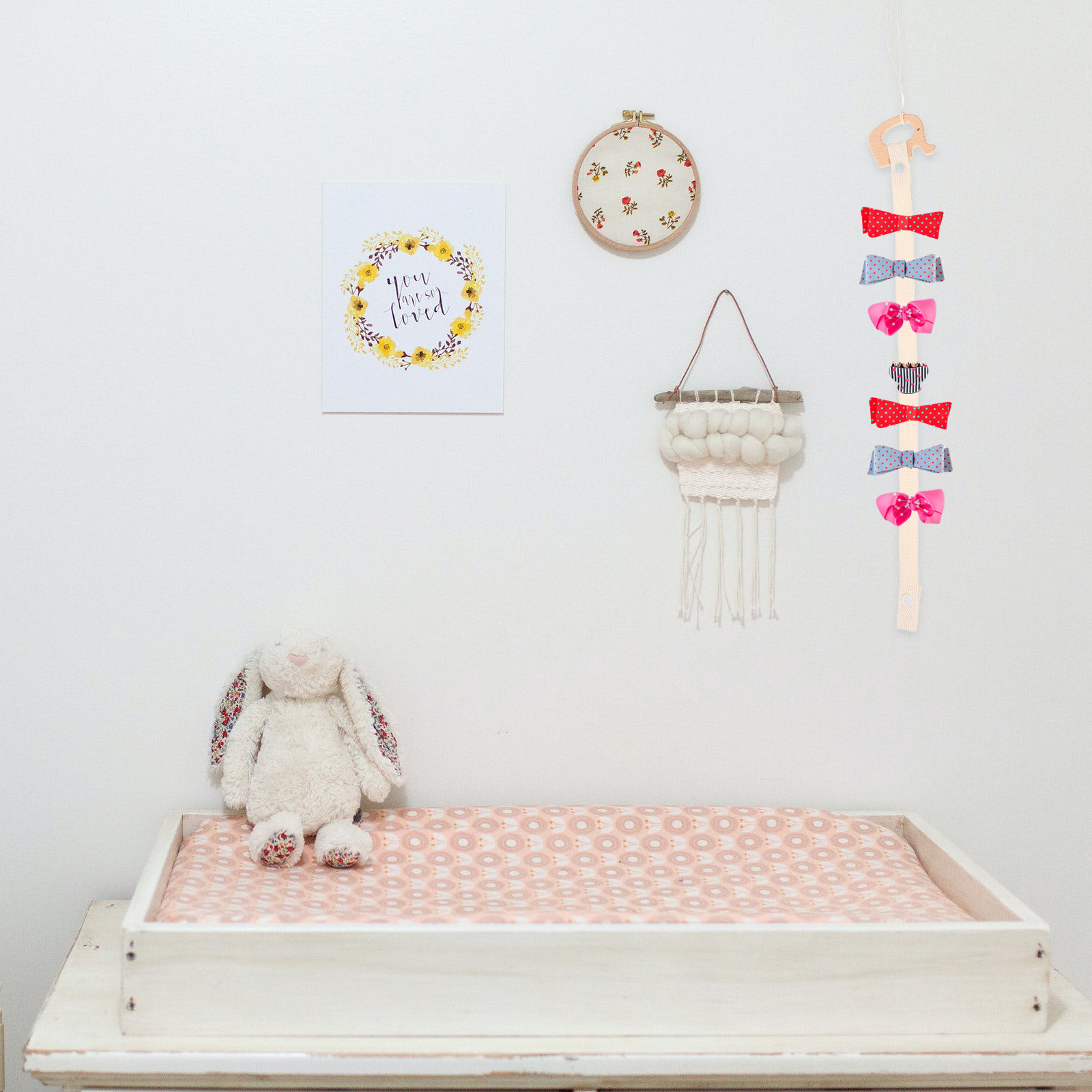Adorable organizador de lazos  - Baby Nursery Decor Girl reseña y precio